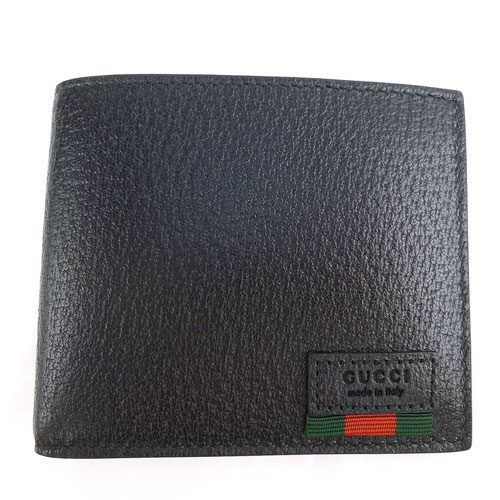 GUCCI （グッチ）メンズ 二つ折り財布 ブラック【中古/美品